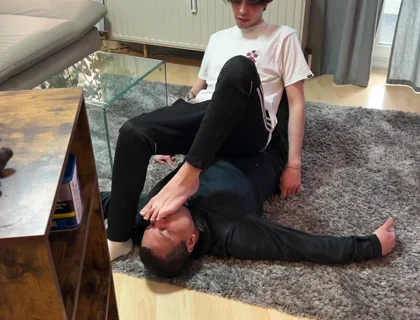 Feet socks master licking