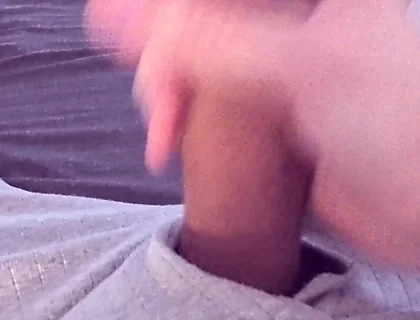Watching Porn Leads to Noisy Cumshot After Quick Horny Wank