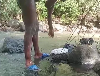 Soapy Masturbation Big Black Dick Cumming Outside Part 1