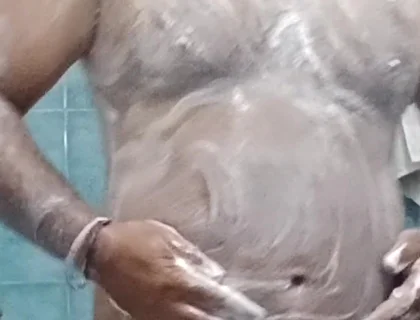 Indian Nude Daddy Enjoying a Hot Shower and Showing off His Wet Body