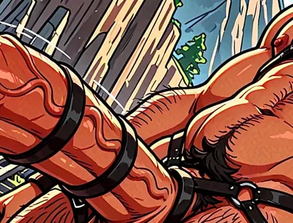 Sexy Harness Fetish Hunks with Monster Dongs