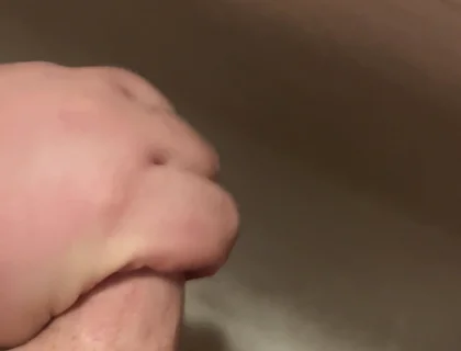 Jerking off a Small Cock in the Bathroom and Cumming