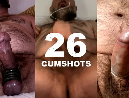 28 Cumshots - Exploding Hairy Bear Cumshot Compilation