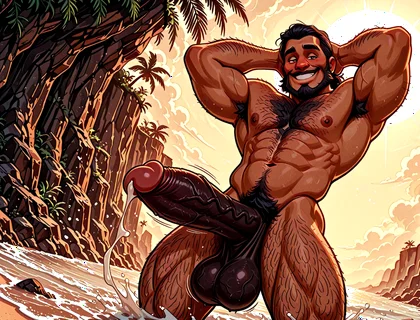 Beach Hunks Showing Erections