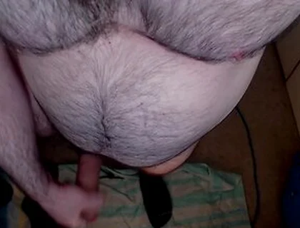 Top Down Perspective Showing My Sexy Chest, Legs, Beard And Cock