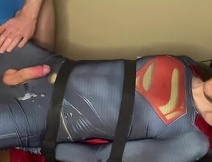 Tied Superman Cumshot Twink