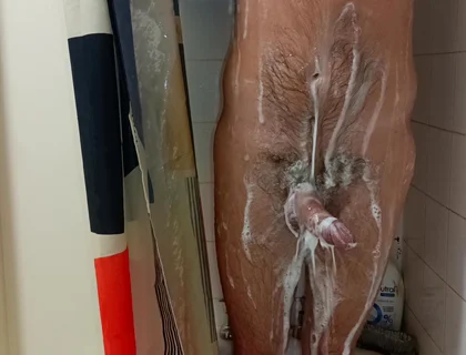 Hot Dilf Shower Big Uncut Cock Wanking and Cumming - Rockard Daddy