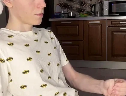 Naughty Solo Session Floods Twink Abs with Cum