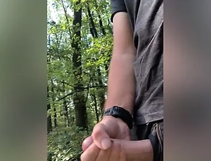 Cumshot In The Middle Of The Forrest