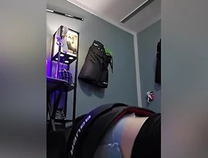 Hockey Jock Grinds & Cums In Pullup (diaper)