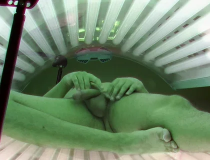 Czech Gay Solarium 5 Solo Jerk with Hung Twink - Caught in the Act