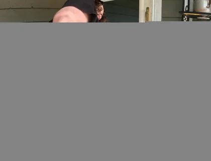 I went out to my back porch and fucked myself with my dildo