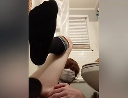 Femboy Tries New Dildo In Bathroom