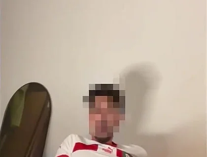 Arab Football Player Jerks off His Fat Cock and Asks for Feet and Socks Worship
