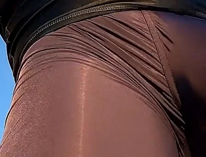 Fitness Instructor in Tight Spandex Gets Erect While Stretching (precum)