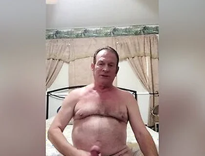 Old Man Stroking In Bed