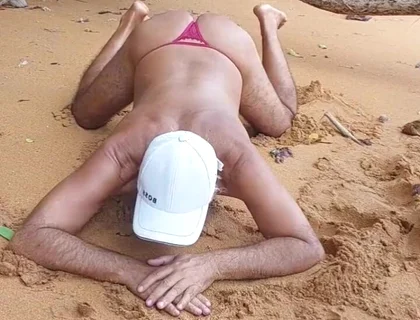 Ladysilva Hot Ass on the Beach in Sexy Panties