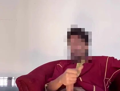 Arab Muslim Man Jerks off Fat Cock After Prayer
