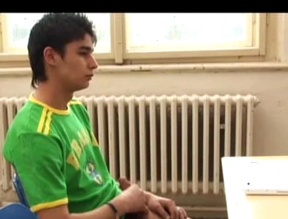 A student watches the anal lesson