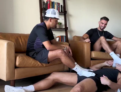 Master boys dirty socks licking