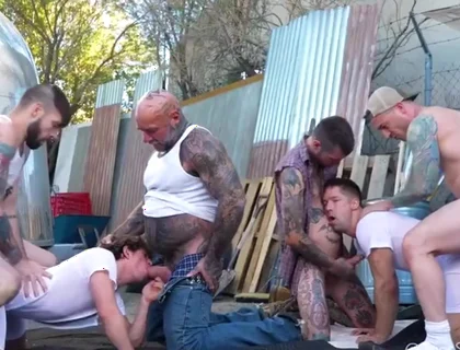 Greyson Myles, Ryan Sebastian And Jason Collins In Trailer Park Orgy