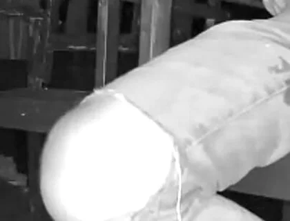 Amateur Boy Caught on Night Vision Cam Peeing Himself Sitting at the Garden Table (he Totally Wets His Pants) )