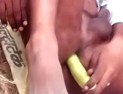 Hot Indian Sexy Amateur Teen Boy Hard Ass Fucking with Big Cucumber the Outdoor Forest Ass Licking Part 2 Cucumber Fucking