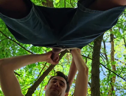 Gay Cruising in the Woods: Sucked and Kicked a Man in the Ass