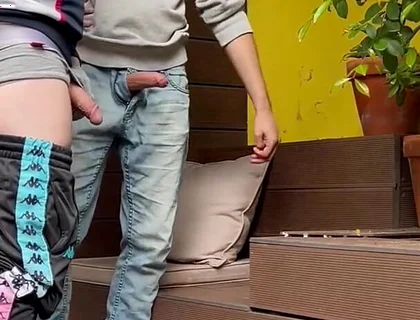 2 Boys Try to Piss in a Glass (one of Them Starts to Get Hard)