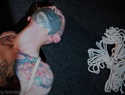 Nicky Tape Gagged and Rope Bondage
