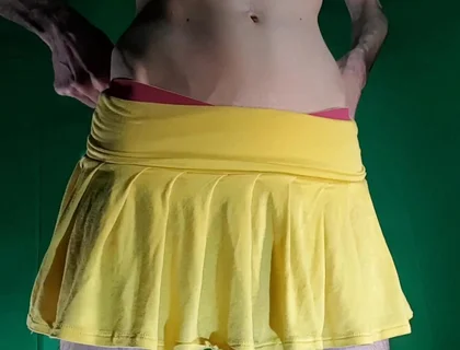 Yellow Skirt with Yellow Shorts. the Free Cut.
