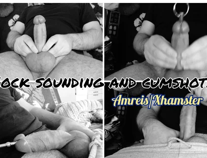 Cock Sounding. Powerful Orgasm and Sperm on the Balls.
