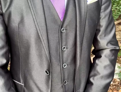 Public Outdoor Masturbation in a Shiny Suit