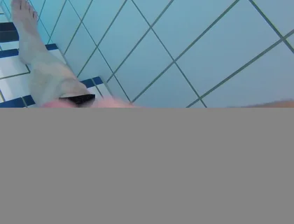 Underwater Close-up: Fat Guy Extensive Masturbates His Thick Foreskin Cock in a Public Swimming Pool