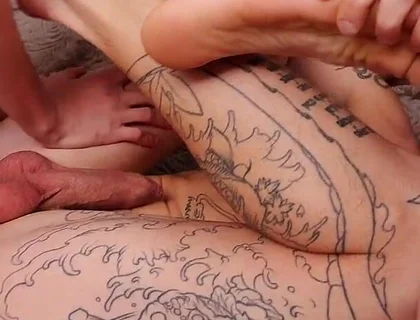 Two Guys with Big Cocks Fuck Stepbrother's Tight Asshole Hard