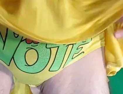 My Panties for Contests Under My Yellow Miniskirt