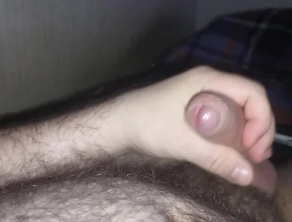 Masturbating on Bed and Huge Cumshot to My Hairy Belly