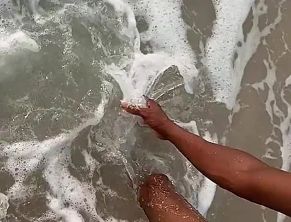 Having Fun on the Beach of Cotonou Alone for the First Time