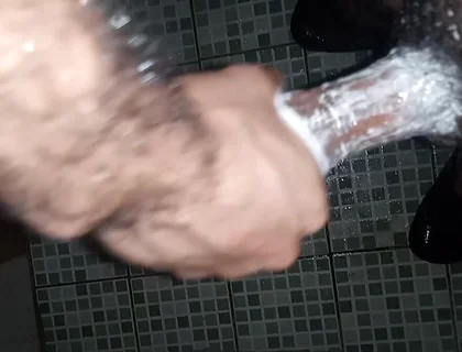 Boy Jerks off in the Shower for His Aunt