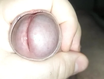 Close up Masturbation Uncut Cock and Cumshot