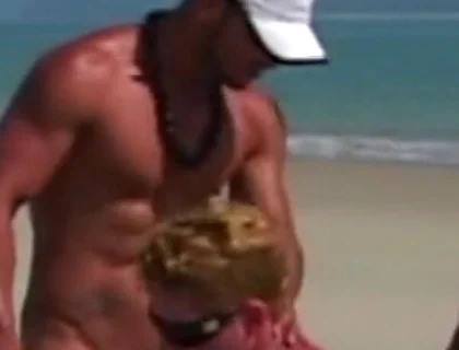 Two Sexy Latino Boys Fucking Bareback on the Beach for Fun Exhib