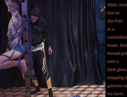 Nicky Bondage Session on the Pole