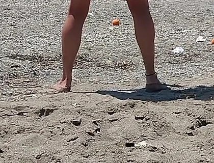 Naked on the Beach Enjoying