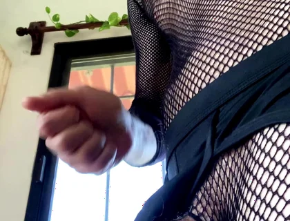 Dom Devil Demon Femboy in Latex and Stockings Loads Wit Big Dick