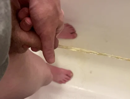 Amateur Boy Pissing, with Close-up and Good Quality Slow Motion of the Load of Pee Coming Out of the Pee-hole (urethra)