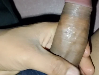 Handjob Masturbation Cum at Late Night