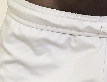 I Am Just Exercising Home in My White Box Shorts Commando of Course