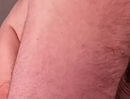 Bear Morning Stretch From Behind to Expose Big Balls, Cock and Asshole