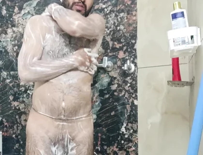 Indian Police Officer in Shower