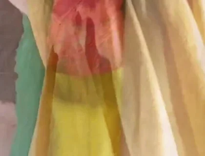 Red Lacy Panties Under Yellow Skirt